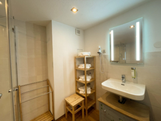 Badezimmer beleuchteter Spiegel, Fön